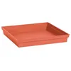 Image de EDA - Soucoupe Carrée TOSCANE 40 cm - pour Pot de Fleur Carré Toscane 50 cm - 40 x 40 x H.5,9 cm - Orange Terre Battue