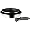 Image de Sitram 713508 Lot de 2 Poêles Inox Gamme SITRAMOVIBLE ARPEGE Ø 24-28 cm H 5-6 cm - Revêtement intérieur noir sans PFOA - manche amovible SITRAMOVIBLE - Tous feux dont induction