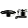 Image de Sitram 713517 Batterie de cuisine 5 pièces en Acier Inoxydable ARPEGE : 2 poêles Ø24-28 revêtues, 2 casseroles Ø16-18 cm, 1 poignée Amovible SITRAMOVIBLE - Tous feux dont Induction