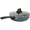 Image de Sitram 715449 Sauteuse Aluminium recyclé RAVIVE Ø 26 cm H 7 cm - Revêtement intérieur Whitford Xylan 2 couches sans PFOA - Coloris Bleu - Avec couvercle vapeur en verre - Tous feux dont induction