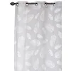 Image de Atout Ciel Rideau Voilage imprimé Feuilles à oeillets 140x240cm prêt a Poser, Gris