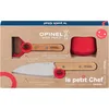 Image de OPINEL - Coffret Complet Petit Chef - Ustensiles de Cuisine Enfant - Couteau, Éplucheur, Protège-Doigts - Hêtre & Inox - Rouge