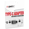 Image de EMTEC, ECADAPT600C, Adaptateur USB 31 vers Type-C, compatible PC, smartphone et tablette, transfert rapide de données, design en métal, plug-and-play, taille : 3/1, Couleur : argent
