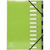Image de Exacompta - Réf. 53923E - 1 trieur HARMONIKA Iderama - avec élastiques et fenêtres découpées - dos extensible - en carte lustrée pelliculée - 12 compartiments -dim 24,5x32cm - A4 - couleur vert anis
