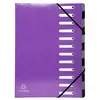 Image de Exacompta - Réf. 53926E - 1 trieur HARMONIKA Iderama - avec élastiques et fenêtres découpées - dos extensible - en carte lustrée pelliculée - 12 compartiments -dim 24,5x32 cm - A4 - couleur violet