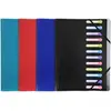 Image de Exacompta - Réf. 55180E - 1 trieur Opak - 3 rabats - avec élastiques et fenêtres découpées - couverture et intérieur en PP - 12 compartiments - dim 25x32cm - pour A4 - couleurs aléatoires
