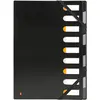 Image de Exacompta - Réf. 55334E - 1 trieur HARMONIKA Exactive - avec élastiques et fenêtres découpées - couverture rigide en PP - intérieur en carte noir/gris - dos extensible - 9 compartiments - couleur noir