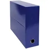 Image de Exacompta - Réf. 89922E - 1 Boîte transfert Iderama en papier teinté dans la masse - Dos 90 mm -  illet en métal - Pour format A4 - Dimensions 25,5 x 34 x 9 cm - Couleur bleu foncé - Livrée montée