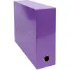 Image de Exacompta - Réf. 89926E - 1 Boîte transfert Iderama en papier teinté dans la masse - Dos 90 mm -  illet en métal - Pour format A4 - Dimensions 25,5 x 34 x 9 cm - Couleur violet - Livrée montée