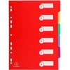 Image de Exacompta - Réf. 4906E - Carton de 25 Intercalaires polypropylène rigide opaques avec 6 onglets neutres - Premier index imprimé - Format à classer A4 - Couleurs vives assorties