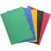 Image de Exacompta - Réf. 59500E - Carton de 10 chemises à élastiques pour grand format - pochettes 3 rabats - en carte lustrée 600 g/m2 - dimensions 32x44 cm pour documents au format A3 - couleurs assorties