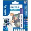 Image de PILOT - Pochette de 6 Pintor - Marqueurs Peinture Multi-Supports à Base d’Eau, Séchage Rapide - Textile, Verre, Bois, Pierre, DIY - Couleurs Assorties Créatives - Pointe Moyenne