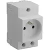 Image de DEBFLEX - Prise Électrique 2P+T Pour Tableau Electrique - Prise Modulaire 10/16A avec Terre - Montage sur Rail DIN - Grise