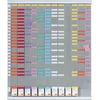 Image de Nobo Planning Annuel à Fiches T Grand Format, 12 Colonnes + 1 Index, 54 Fentes Indice 2, Rails Aluminium, Fiches et Étiquettes avec Porte-Étiquettes Magnétiques, Fixation Murale, Bureau Usine, 2911200