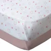 Image de BabyCalin - Lot de 2 draps housse 60 x 120 cm Etoile Rose/Uni Rose rosecertifié OEKO-TEX