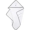Image de babyCalin Bio - Cape de Bain Bio Brodée Jeune Pousse - Gris/Blanc
