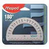 Image de Maped Rapporteur en aluminium demi-cercle 180° - Matériel de bureau, outil de mesure géométrie précise en métal anodisé 120mm