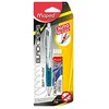 Image de Maped - Porte-Mine HB 0,7mm + Étui-Mines + 4 Gommes - Crayon à Mine avec Embout Gomme et Sortie de Mine Automatique - Préhension Soft - Coloris Aléatoire Bleu, Rose, Vert