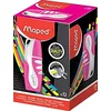 Image de MAPED - Boite de 12 Surligneurs Fluo'Peps Pocket, coloris Rose - format Mini Idéal pour La Trousse !
