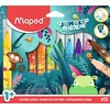 Image de Maped Feutres de coloriage pour enfants à partir de 1 an - Feutres thème jungle - Pointes sécurisées et bloquées - Encre lavable - Boîte de 12 maxi marqueurs - Sans danger pour les bébés et les