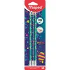 Image de Maped - Crayons Graphite HB #2 Pixel Party - Crayons à Papier avec Embout Gomme - Forme Triangulaire Ergonomique - Blister de 6 Crayons Papier, 85181 (Lot de 4)