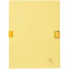 Image de Exacompta - Réf. 223235E - 1 chemise à dos extensible en papier toilé couleur - fermeture par sangle - avec rabat en pied - boucle à coulisseau cranté - dim 24 x 32 cm - couleur jaune