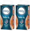 Image de INTIMY - Préservatifs taille XL, x14 - Préservatifs Lubrifiés Avec Réservoir - Surface Lisse - Latex de Qualité Supérieure (Lot de 2)