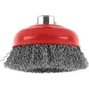 Image de Bosch 1x Brosse boisseau PRO Steel Longlife, fils ondulés pour grande meuleuse angulaire et filetage M14 (pour Acier, Ø 100 mm, Professional Accessoire Grande meuleuse angulaire)