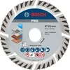 Image de Bosch 1x Disque à tronçonnage diamant PRO Multi Material pour petites meuleuses angulaires, alésage 22,23 mm (pour Béton, Béton armé, Ø 125 mm, Professional Accessoire Petite meuleuse angulaire)