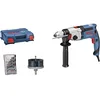 Image de Bosch Professional perceuse à percussion GSB 24-2 (puissance 1 100 W, couple max. : 40/14,5 Nm, avec mandrin automatique, set d’accessoires, poignée auxiliaire, butée de profondeur, L-Case)