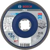 Image de Bosch 1x Plateau à lamelles PRO Metal X571, version plate pour X-Lock (pour Acier, Acier inoxydable, Ø 125 mm, Grain 120, Professional Accessoire Petite meuleuse angulaire)