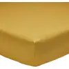 Image de Drap Housse Fines Rayures en Bambou, 140 x 190 cm, Écorce, Moutarde
