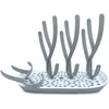 Image de dBb Remond Égouttoir à biberons "Coraux" - 4 branches amovibles - Réceptacle pour recueillir l'excédent d'eau - Convient aux grands et aux petits biberons - Gris & blanc