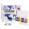 Image de Pébéo - Kit Pouring Expériences 47 Pièces - Coffret Fluid Art - Peinture Acrylique Pré-mélangée Prête à l'Emploi - 8 Flacons 118ml Couleurs Assorties + Huile de Silicone 50ml + 4 Cartons Toilés 524600