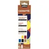 Image de Pébéo - Set Initiation Ceramic - Kit de Peinture Céramique, Idéale Décoration Terre Cuite, Faïence - 6 Flacons de 20 ml - Blanc + Jaune riche + Rouge cerise + Lavande + Noir + Or riche