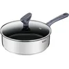Image de Tefal Sauteuse 24 cm, Induction, Revêtement intérieur antiadhésif, Acier inoxydable, Garantie 10 ans, Bords verseurs, Poignées ergonomiques isolantes, Poêle, Casserole, Daily Cook G7133244