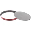 Image de Tefal 1641514 Delibake Moule à Tarte 28 cm à Fond Amovible Acier Rouge Carbone