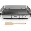 Image de Tefal Maxi Plancha électrique extérieur et intérieur format XXL10/12 Personnes avec protection contre les éclaboussures et Thermostat réglable Inox CB690D12