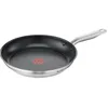 Image de Tefal Virtuoso E49106 Poêle à frire 28 cm avec revêtement en acier inoxydable de qualité supérieure, revêtement en titane anti-adhésif, indicateur de température thermo-signal, convient à l'induction,