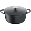 Image de TEFAL Trattoria E21853 Cocotte en fonte d'aluminium avec couvercle en fonte d'aluminium, revêtement anti-adhésif, bonne rétention de la chaleur, pour les plats braisés, protection des poignées en