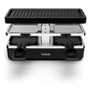 Image de Tefal RE2308 Plug & Share Raclette 400 W 2 poêlons + plaque de cuisson Interrupteur marche/arrêt Revêtement anti-adhésif Extensible sur 5 appareils Câble amovible Nettoyage facile Noir/argenté