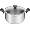 Image de Tefal Faitout 24 cm (5 L) + couvercle verre, Induction, Acier inoxydable haute qualité, Garantie 10 ans, Livre recette, Primary E3084604