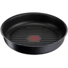 Image de Tefal Ingenio Poêle grill 26 cm, Induction, Revêtement antiadhésif, Fonte d'aluminium, Empilable, Compatible lave-vaisselle, Eco Resist L8584004, Noir, Anti-adhésif