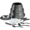 Image de Tefal Ingenio Batterie de cuisine 20 p, Poêles, Casseroles, Induction, Revêtement antiadhésif résistant, Empilable, Compatible lave-vaisselle, Fabriqué en France, Daily Chef On L7619402