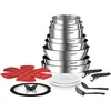 Image de Tefal Ingenio Batterie cuisine 20 pcs, Poêles, Casseroles, Wok, Sauteuse, Couvercles, Poignées amovibles, Induction, Acier inoxydable, Compatible lave-vaisselle, Garantie 5 ans, Emotion L897SJ04
