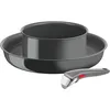 Image de Tefal Ingenio Renew Lot 3 pièces, Poêle, Casserole, Poignée amovible, Induction, Revêtement céramique antiadhésif, Compatible lave-vaisselle, Fonction Thermo-Signal, Fabriqué en France L2609302