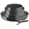 Image de Tefal Ingenio Lot de 5 pièces, Poêles, Casseroles, Poignée amovible, Induction, Revêtement céramique antiadhésif, Eco-conçu, Compatible lave-vaisselle, Fabriqué en France, Renew L26190022