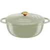 Image de Tefal Cocotte en fonte ovale 30cm, Cocotte légère en fonte d'aluminium, Nettoyage facile, Revêtement en céramique sûr, Couvercle de condensation, Compatibilité four, Induction, Air E2668925