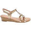 Image de Les Tropeziennes par M. Belarbi Femme HACTRESS Chaussures Ville Sandale Talon Inf 5Cm, Or Craquele, 36