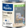 Image de RIPOLIN - Peinture Intérieure Multi-Supports   Murs, Boiseries & Radiateurs   Ultra-Couvrante   Lessivable   Application Facile   Ecolabel - Satin - 0,5L - Gris Zinc